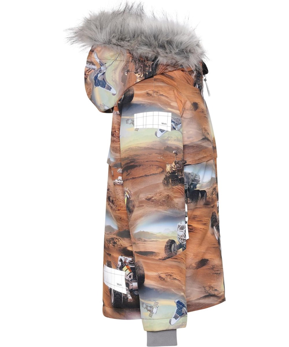 Castor Fur - Mars - Recycled vinterjakke i brun med Mars print