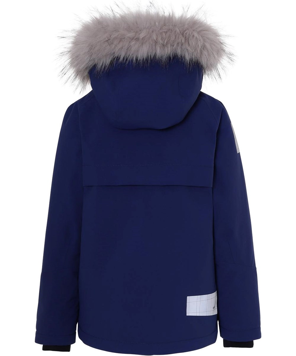 Castor Fur Recycle - Ink Blue - Recycled faux fur blå vinterjakke