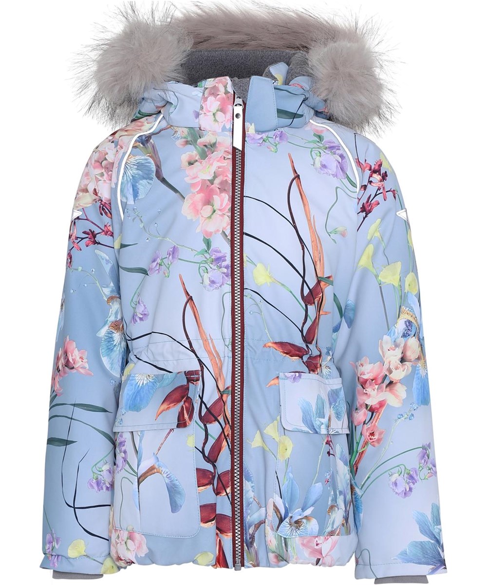 Cathy Fur - Ikebana - Vandtæt blomster print vinterjakke pels