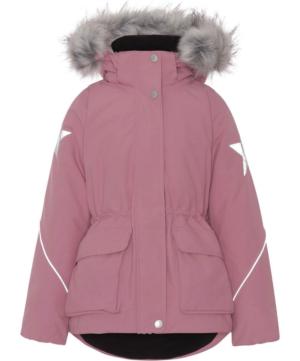 Cathy Fur - Velvet Rose - Recycled vinterjakke i rosa med pels krave