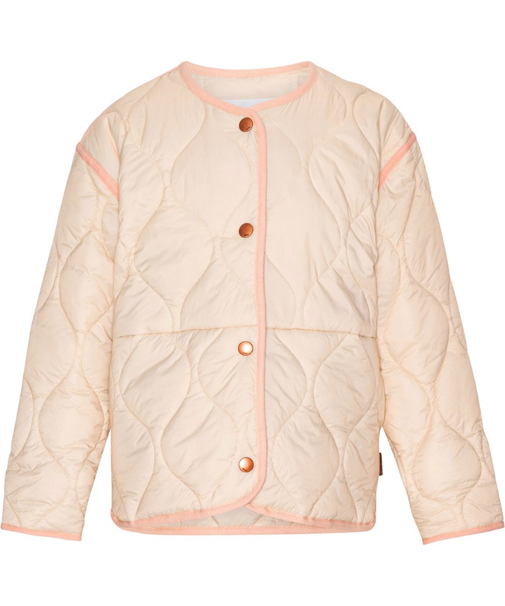 Hailee - Summer Sand - Beige vatteret sommerjakke til børn.