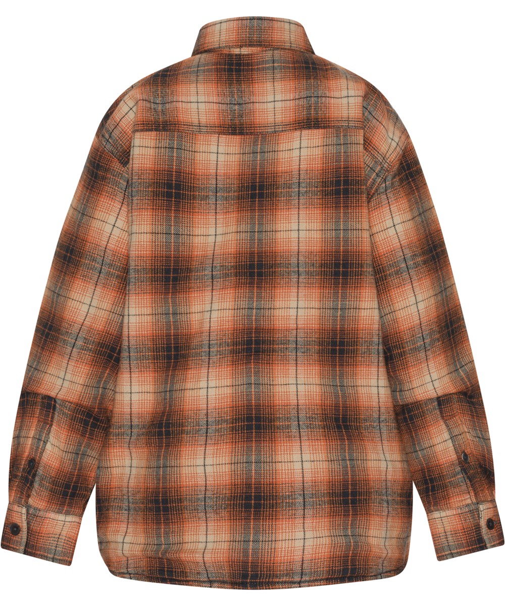 Hamel - Warm Sun Check - Ternet overshirt i orange nuancer