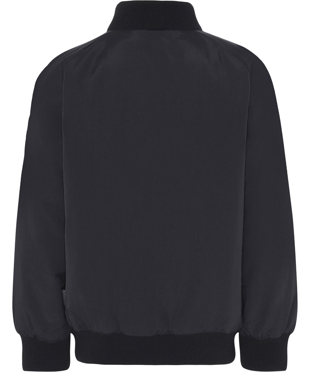 Han - Very Black - Sort bomberjakke med stribe. 