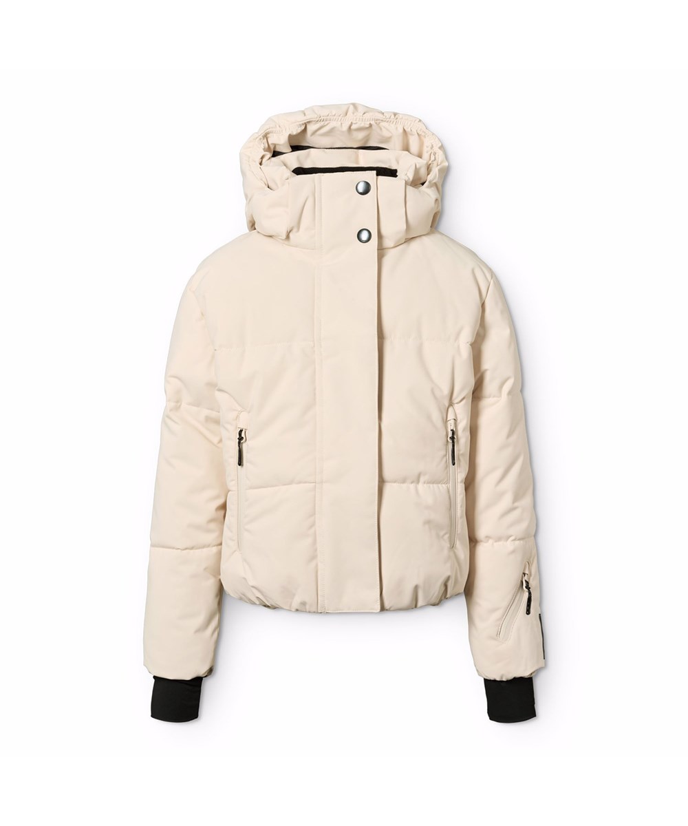 Hansine Pro - Vanilla - Vind- og vandafvisende råhvid vinterjakke til børn i genanvendt polyester med genanvendt polyester fyld og 3M™ Thinsulate™.