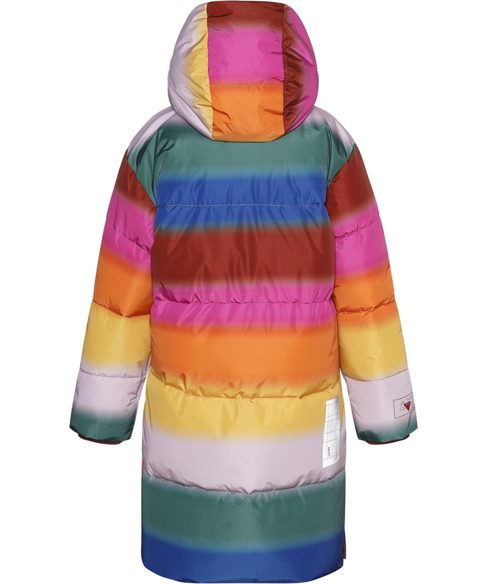 Harper - Glowy Rainbow - Recycled regnbue lang varm frakke