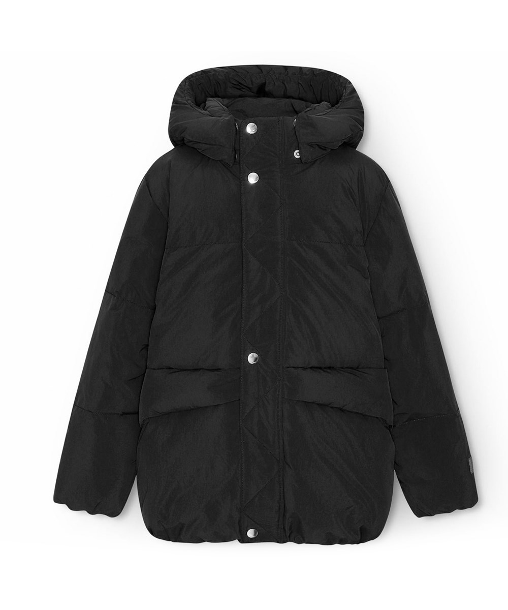 Hayden - Black - Vandafvisende sort jakke i genanvendt nylon med en aftagelig hætte