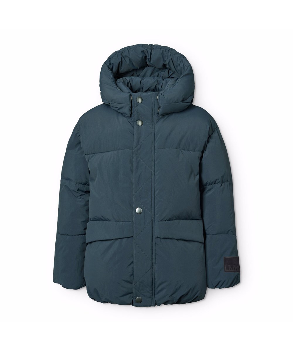 Hayden - Night Navy - Blå vandafvisende jakke til børn fremstillet i genanvendt nylon og genanvendt polyesterfyld.