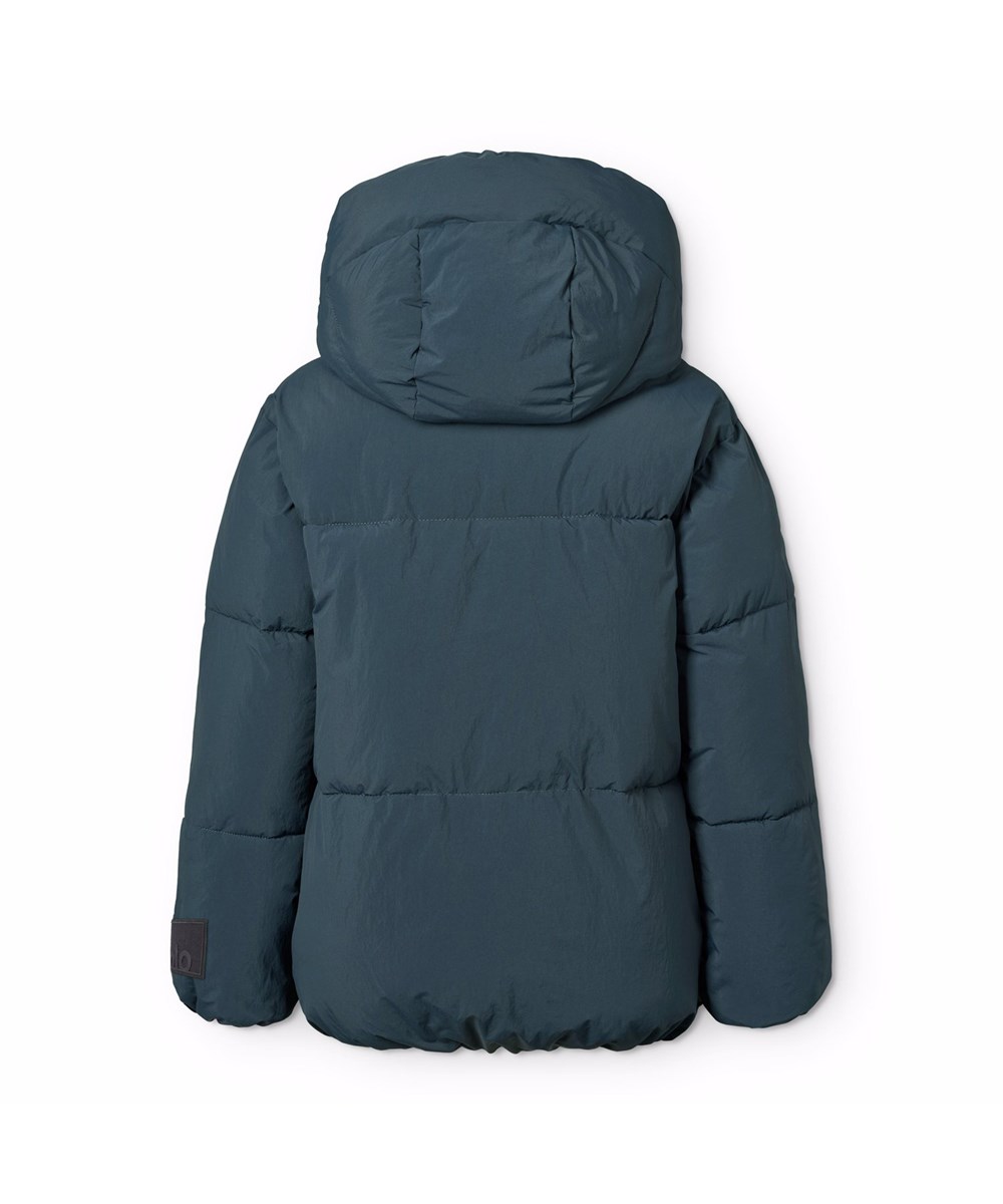 Hayden - Night Navy - Blå vandafvisende jakke til børn fremstillet i genanvendt nylon og genanvendt polyesterfyld.