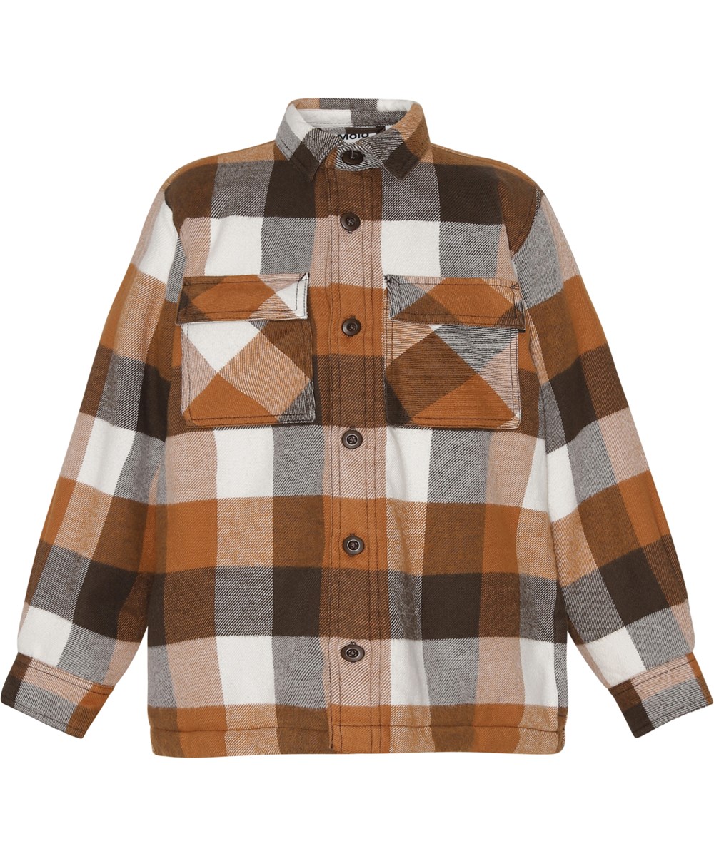 Hayes - Brown Check - Brun, hvid og sort ternet overshirt
