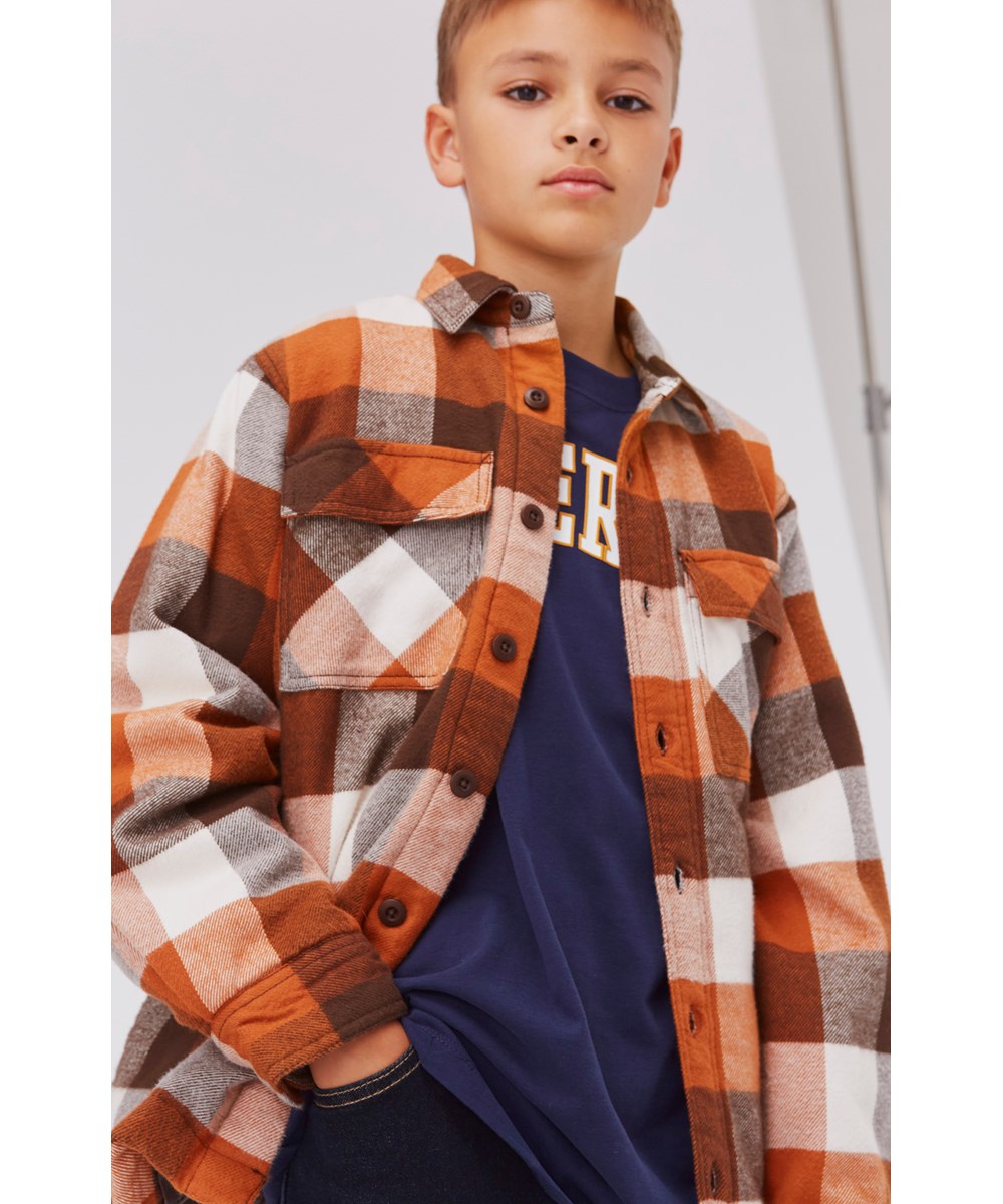 Hayes - Brown Check - Brun, hvid og sort ternet overshirt