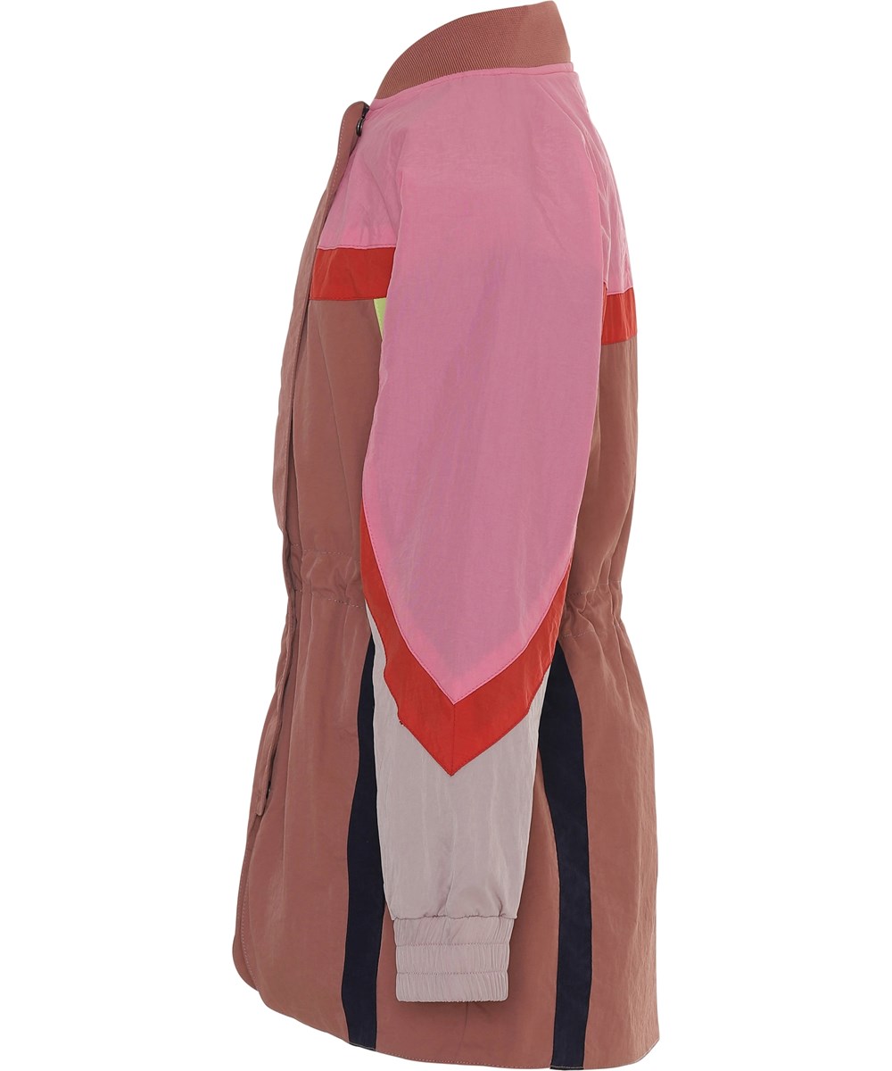 Heather - Cafe Créme - Rosa og pink parka jakke med neon