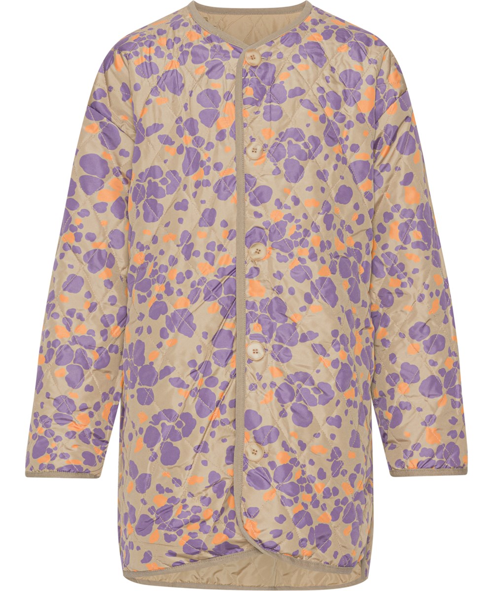 Hedvig - Graphic Flowers - Quilted frakke med 2 måder at vende den på