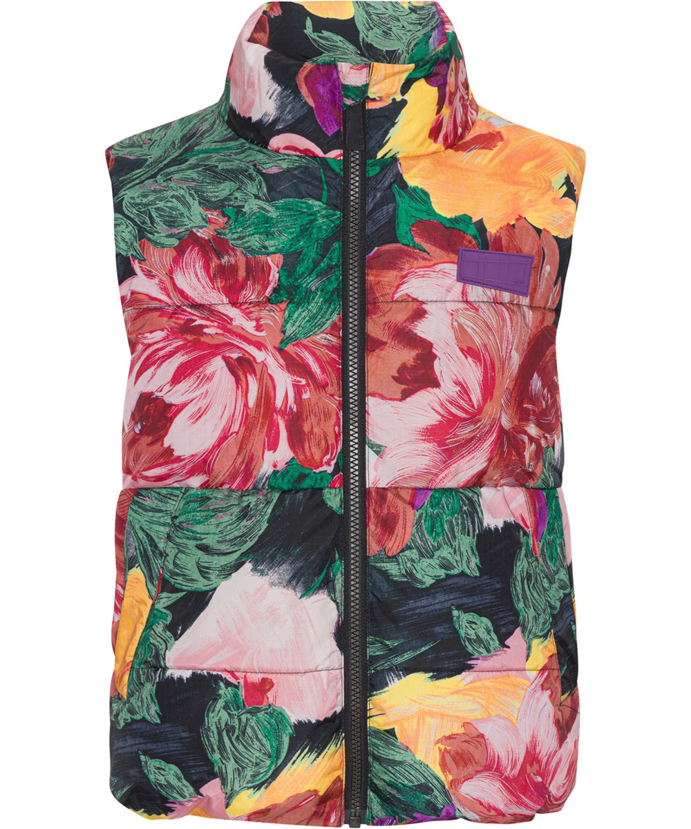 Heike - Painted Flowers - Recycled dynevest med blomsterprint