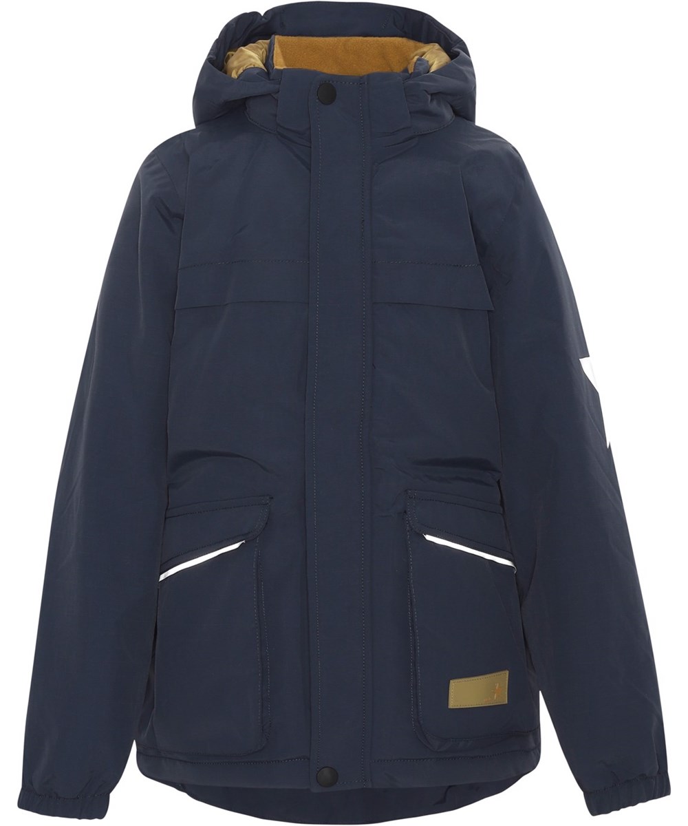 Heiko - Galaxy Blue - Recycled blå unisex jakke vandtæt