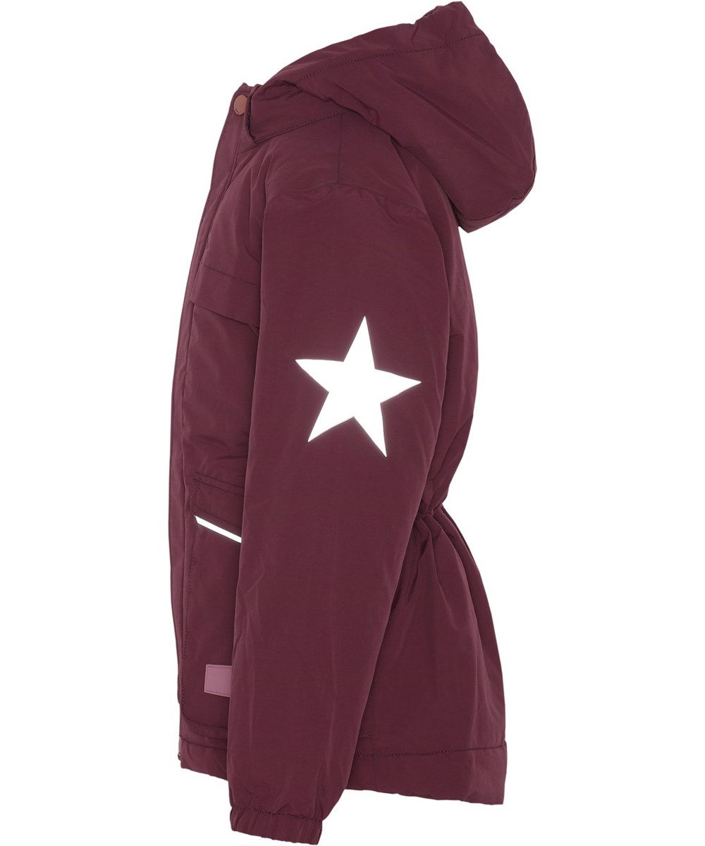 Heiko - Tulip Red - Recycled mørkerød unisex jakke vandtæt