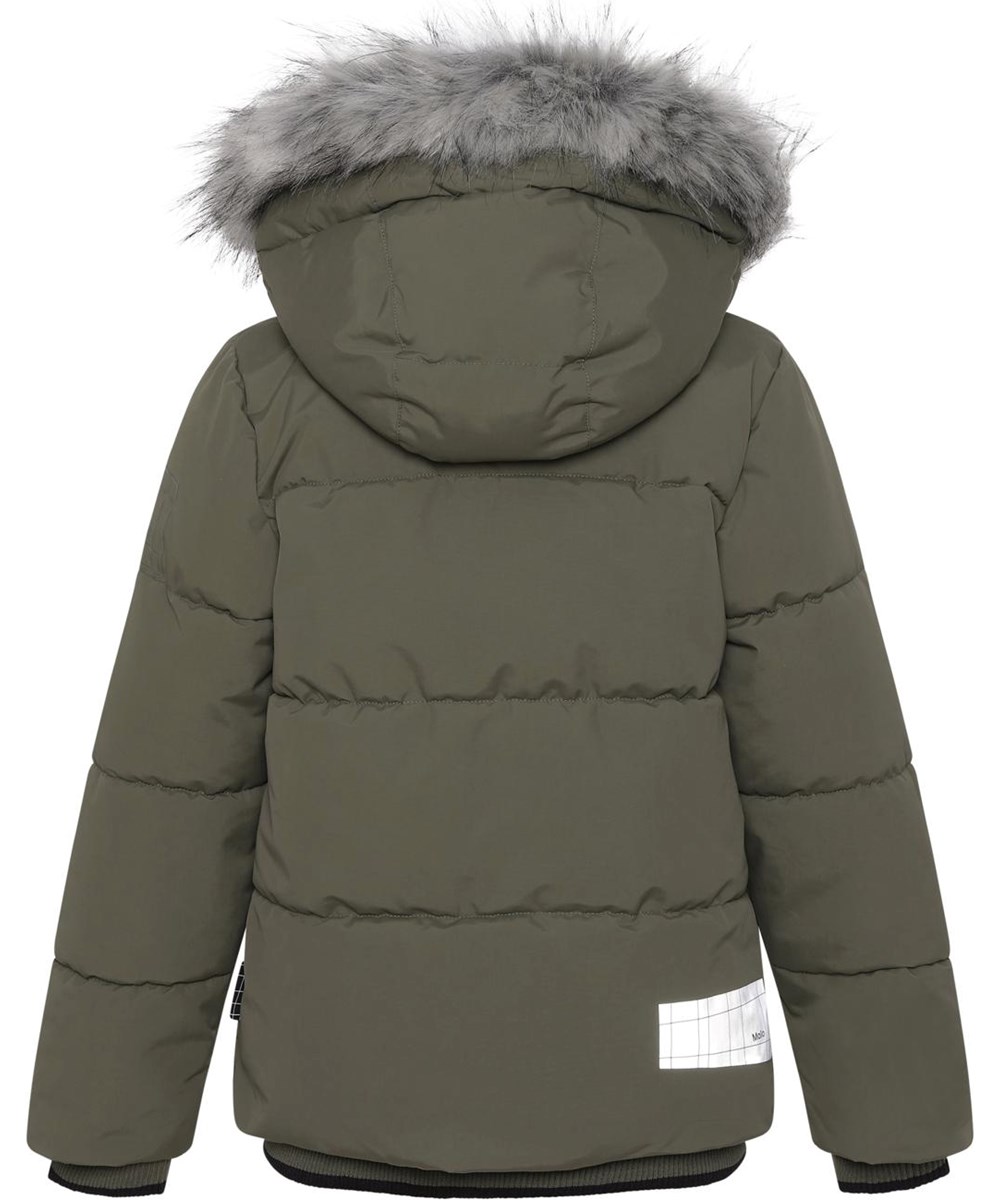 Herbert - Vegetation - Mørkegrøn vinterjakke med faux fur