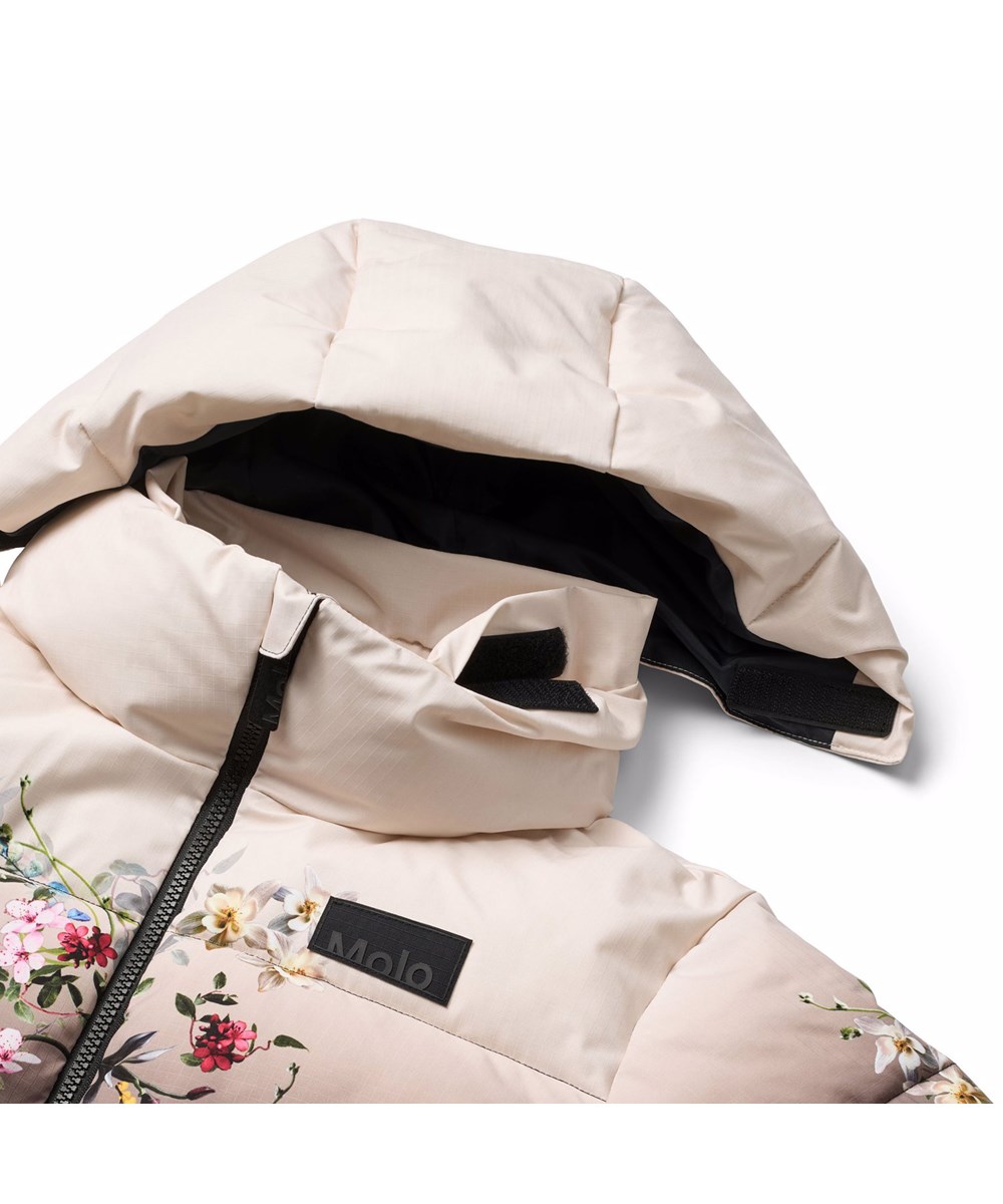 Hilo - Faded Paisley - Varm og funktionel jakke til børn i genanvendt polyester med praktisk lynlåslukning, høj krave og aftagelig hætte.