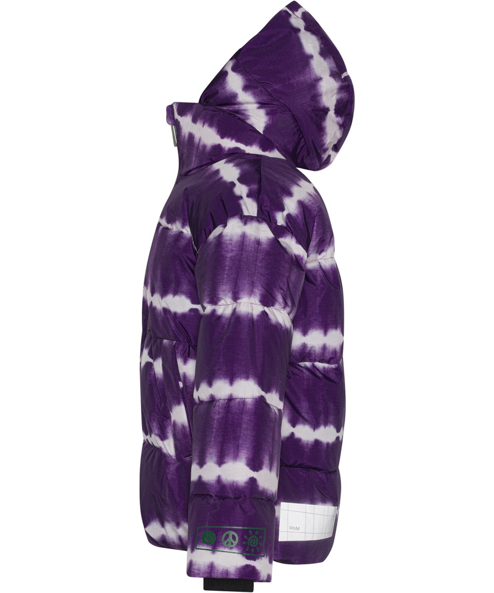 Hilo - Tie Dye Purple - Recycled varm og blød dynejakke i lilla tie-dye