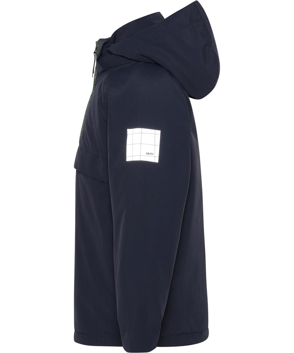 Holden - Carbon - Recycled mørkeblå anorak med reflekser