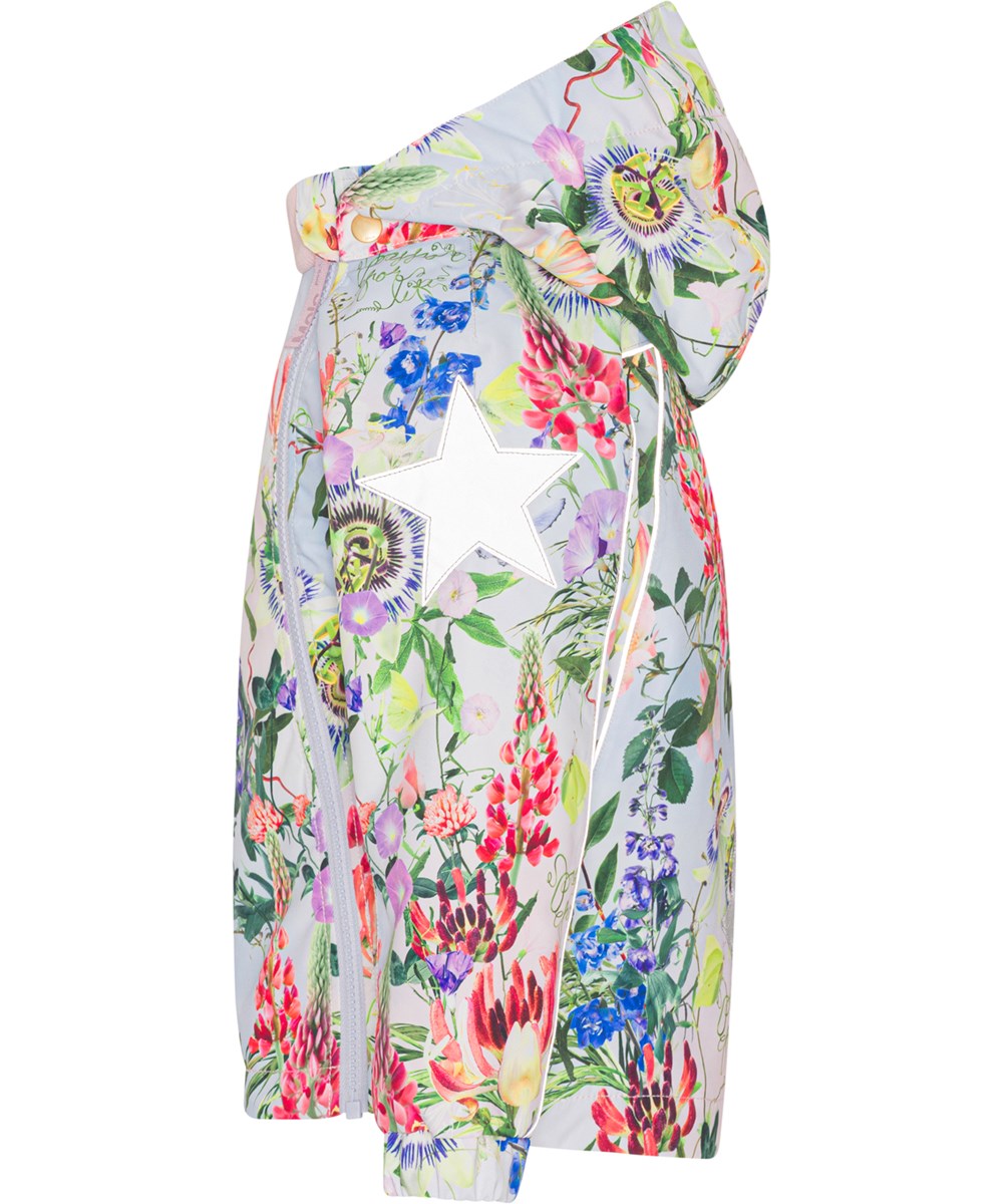 Hopla - Big Passion - recycled anorak i lyseblå med blomster print