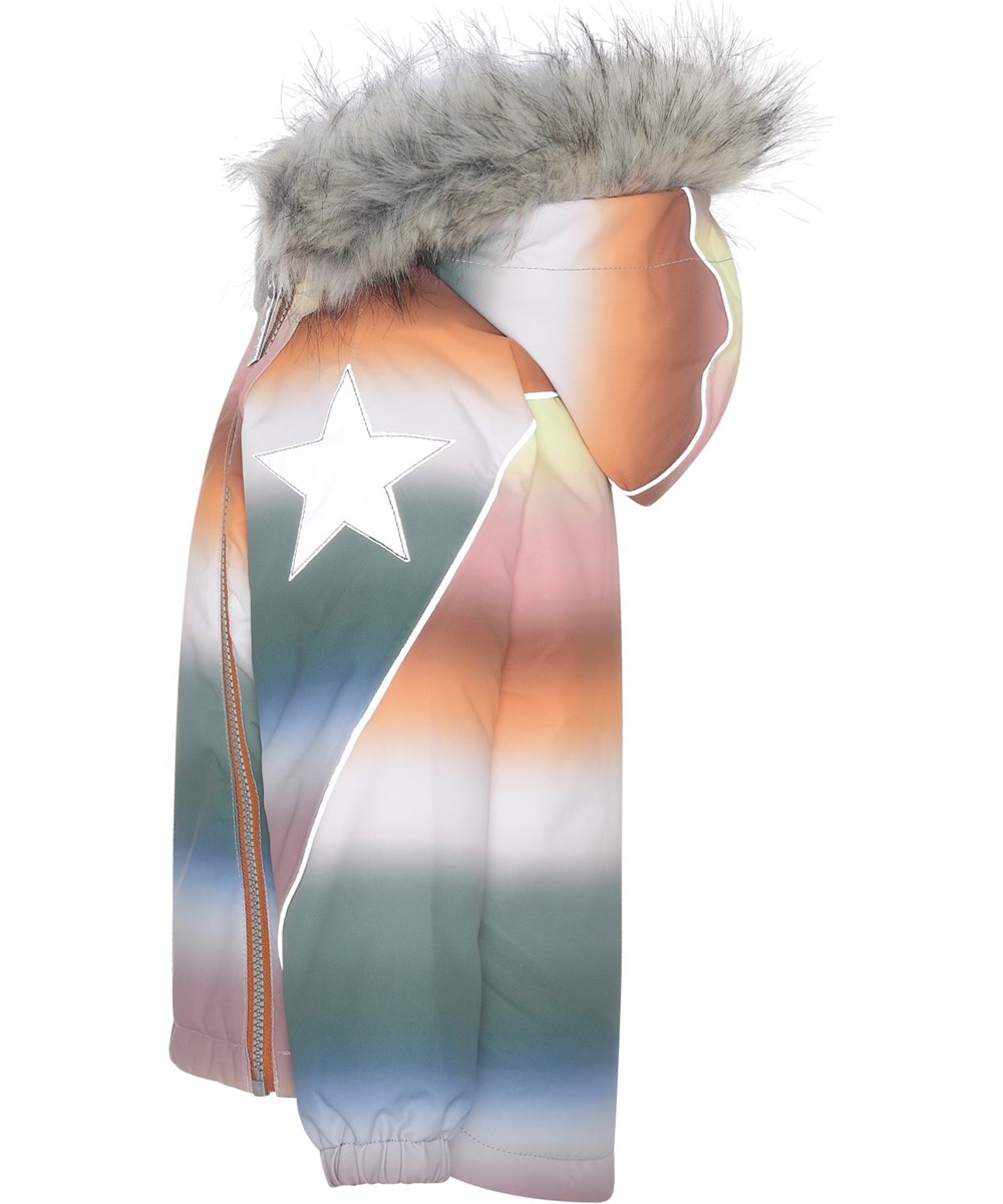 Hopla Fur - Misty Rainbow - Recycled vinterjakke med regnbue print