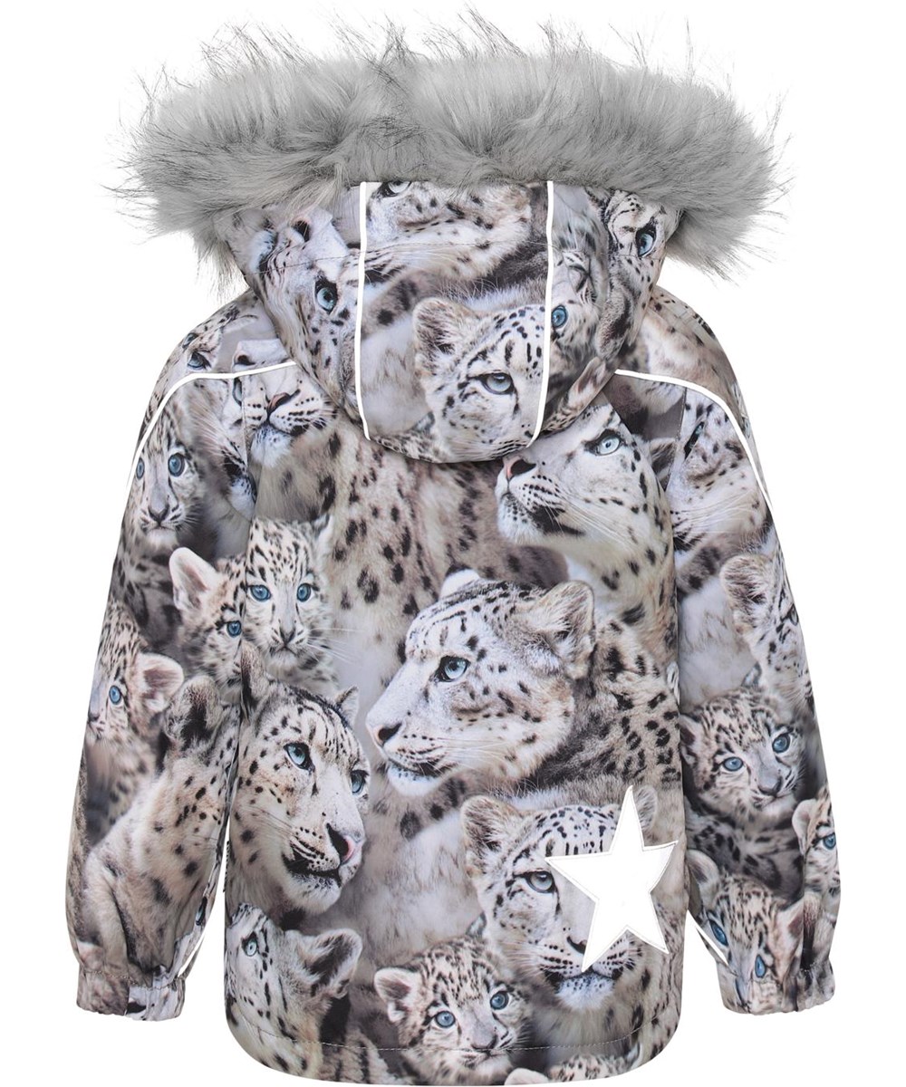 Hopla Fur - Snowy Leopards - Recycled vinterjakke med pels og sneleopard