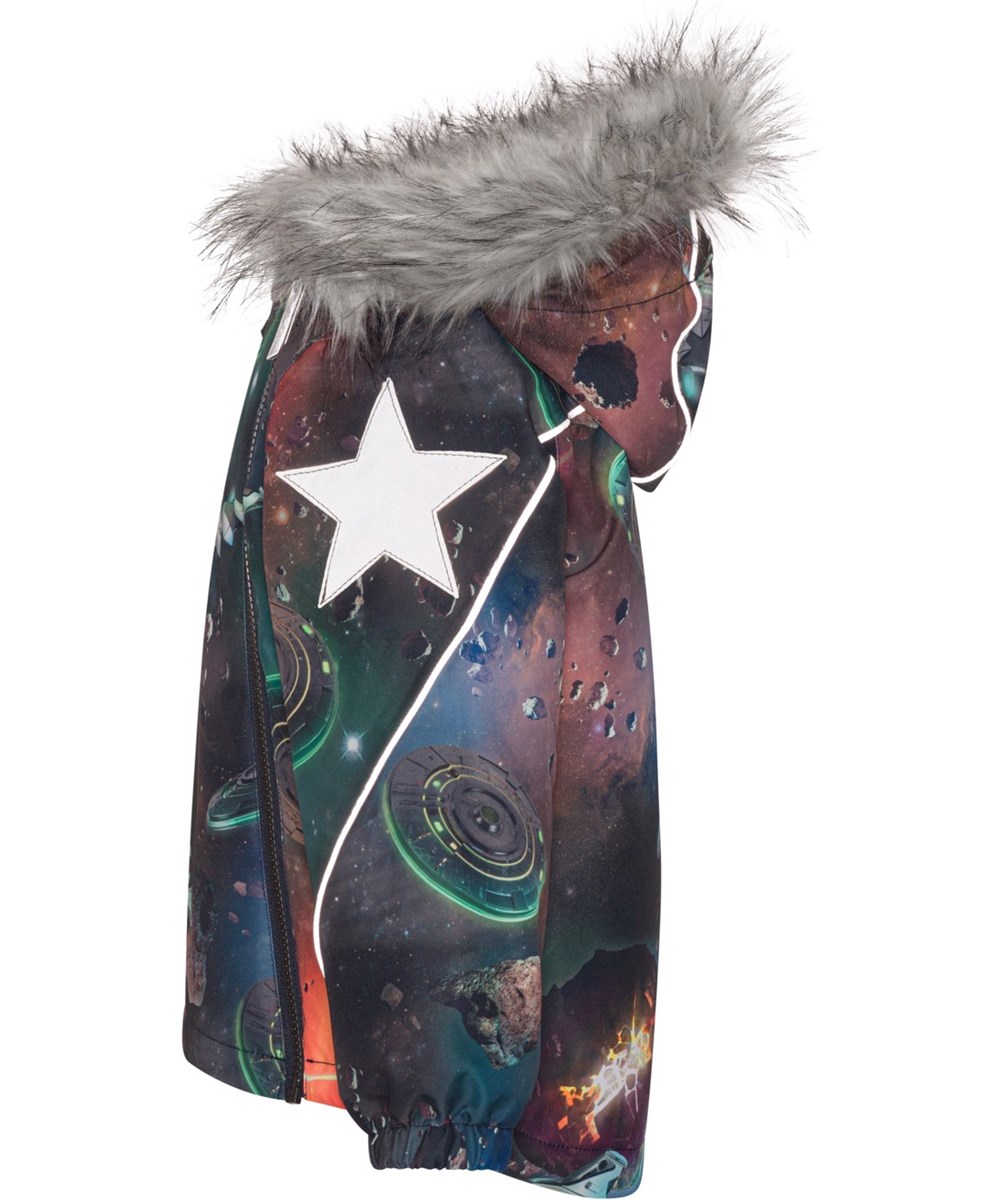 Hopla Fur - Space Journey - Recycled vinterjakke planeter og rum print