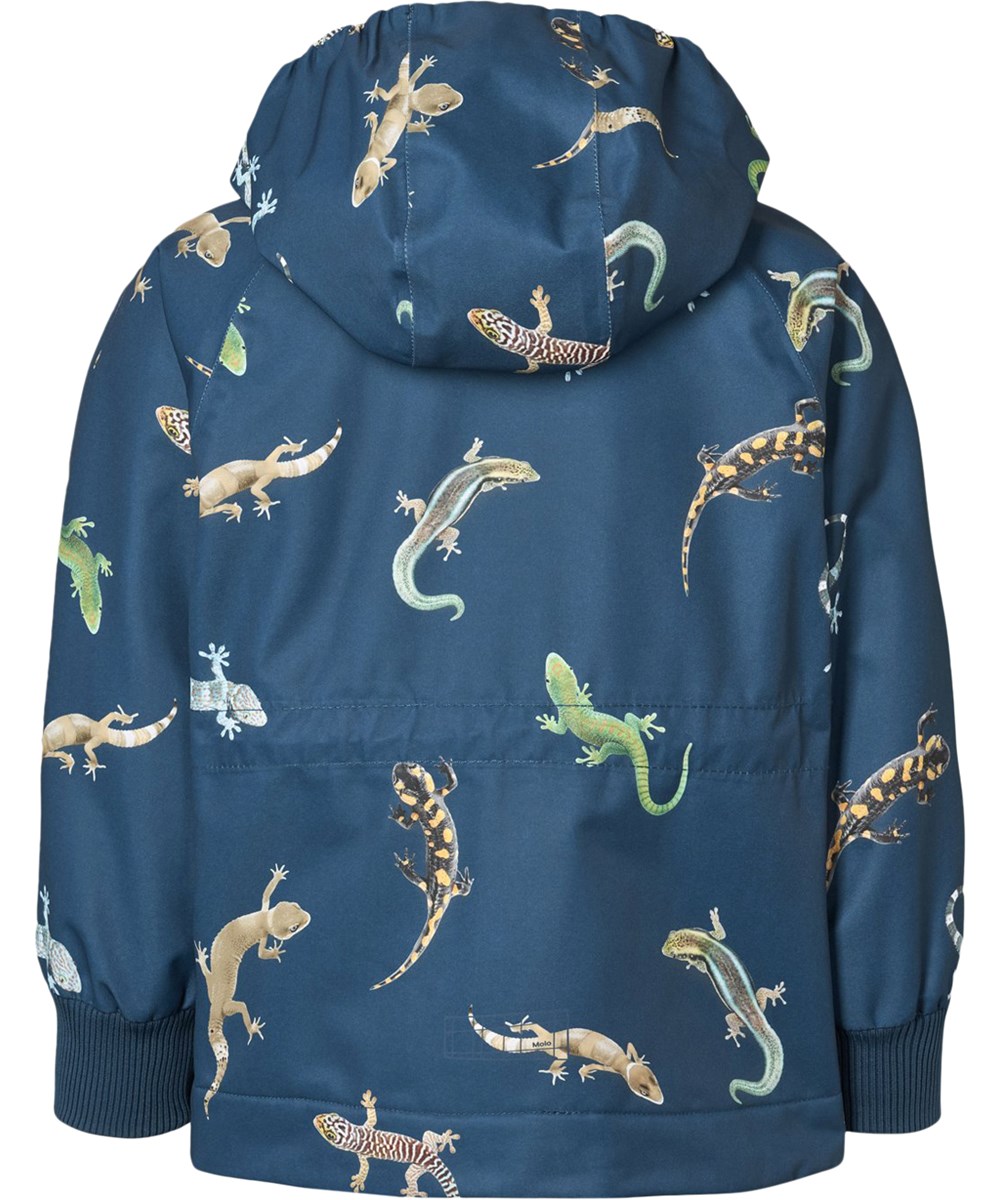 Hoplas - Gecko Oceanica - Vind- og vandtæt mørkeblå jakke i genanvendt polyester til børn