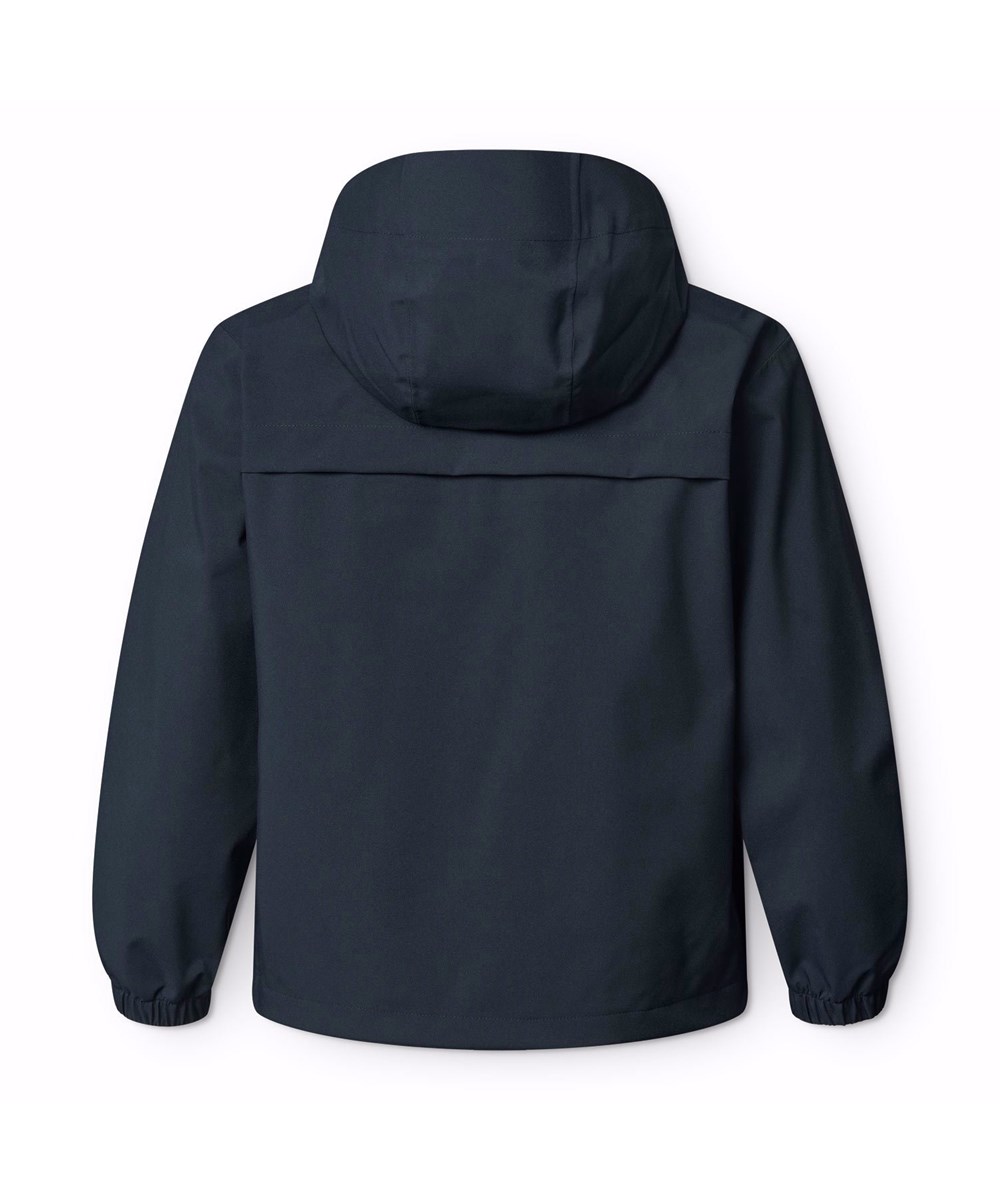 Horizon - Mood Blue - Mørkeblå vind- og vandtæt jakke til børn i genanvendt polyester med hætte.