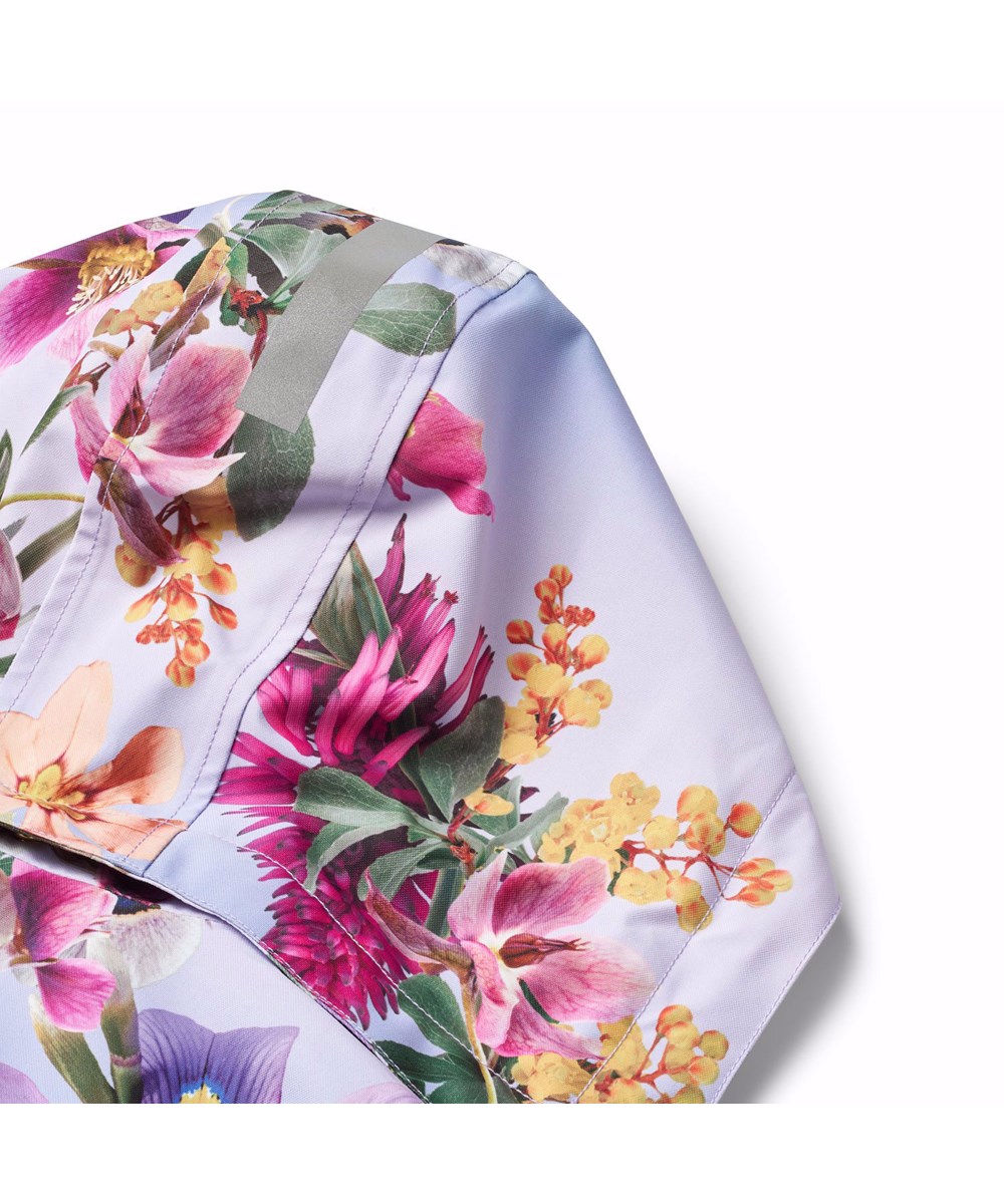 Peace - Gradient Bloom - Vind- og vandtæt vinterjakke til en kold vinter i genanvendt polyester med et print af smukke blomster i friske farver på en blå og lilla baggrund, samt foret med 3M™ Thinsulate™