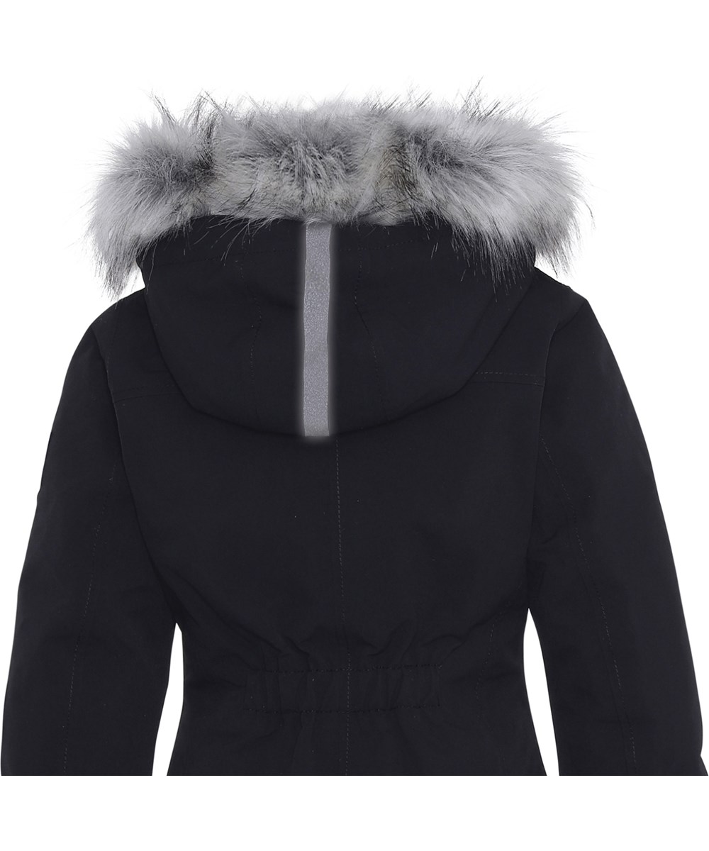 Peace - Black - Sort parka vinterjakke med pels 