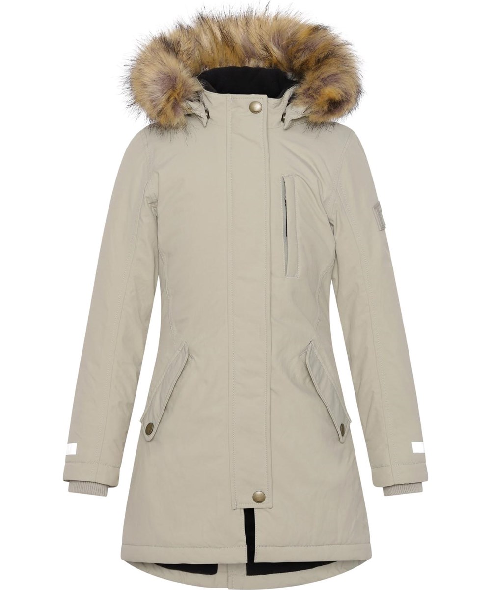 Peace - Moon Sand - Recycled beige parka vinterjakke