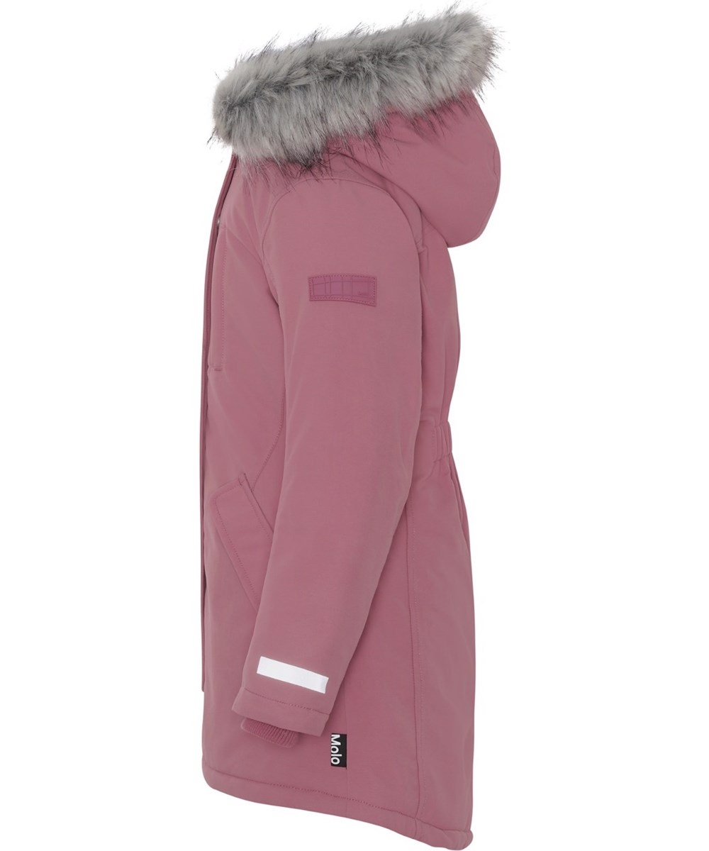 Peace - Velvet Rose - Recycled rosa skijakke med pels