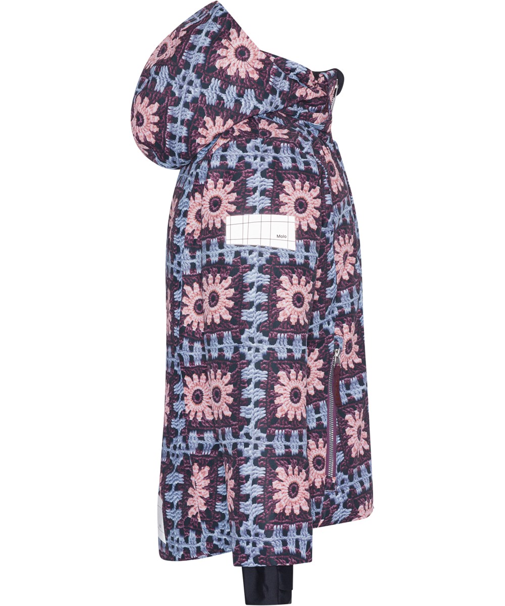 Pearson - Crochet - Recycled skijakke med hæklet print