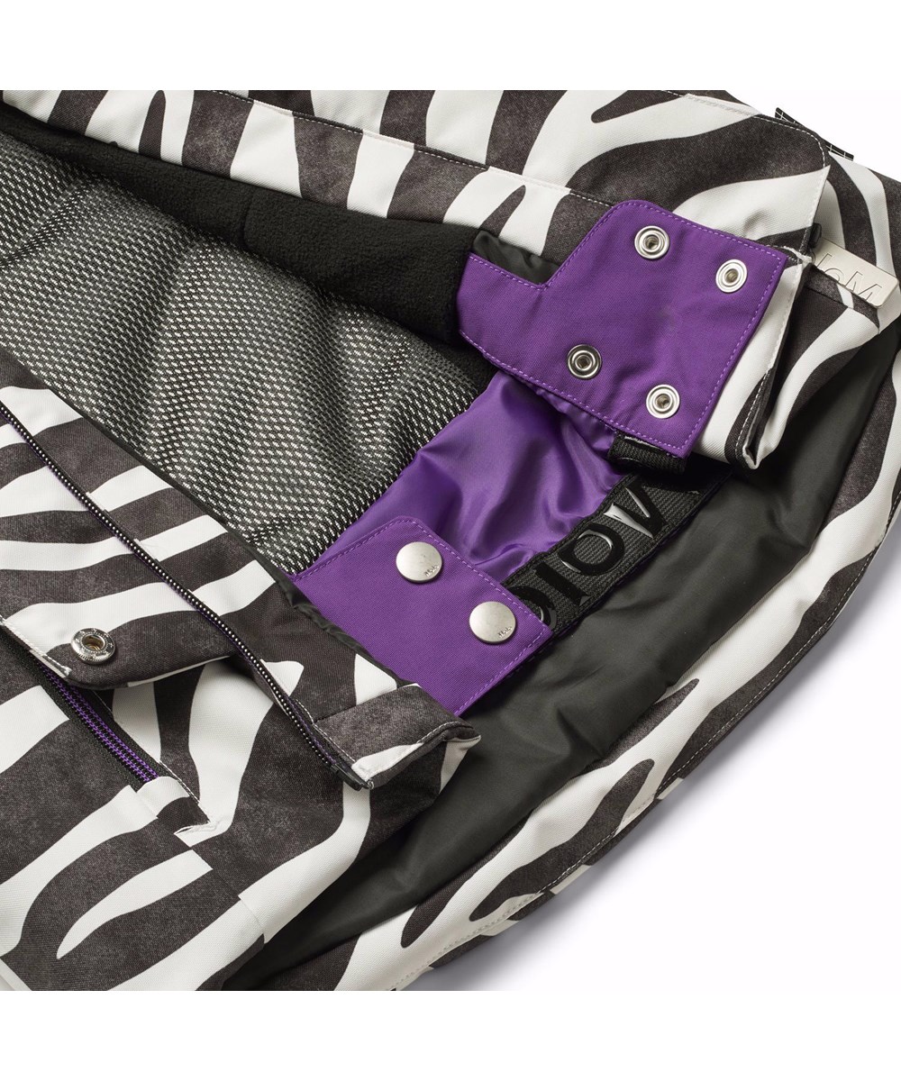 Pearson - Zebra - Zebrastribet vind- og vandtætte skijakke i genanvendt polyester, foret med fleece og 3M™ Thinsulate™