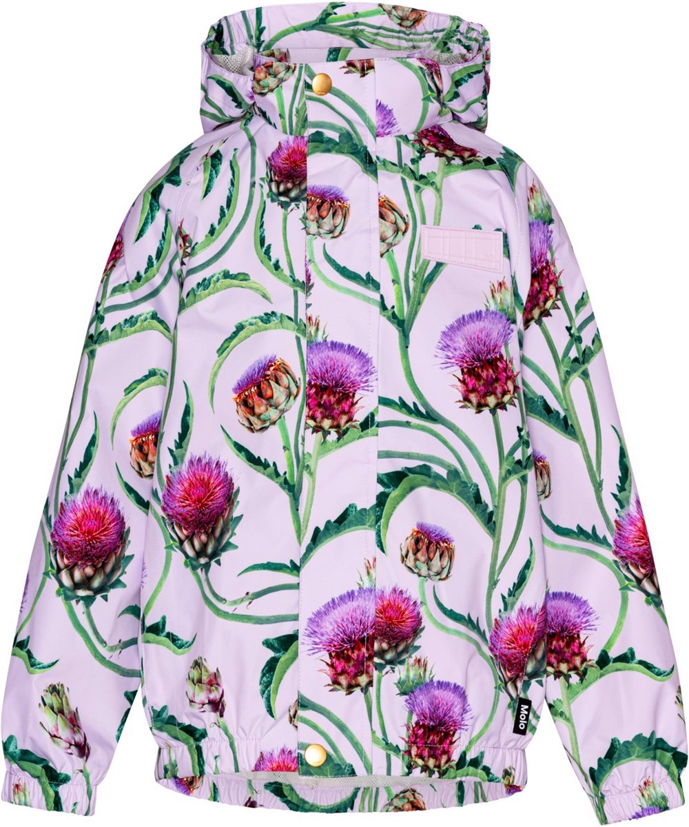 Waiton - Artichoke Bloom - Lyserød regnjakke i åndbart materiale med print af blomster.