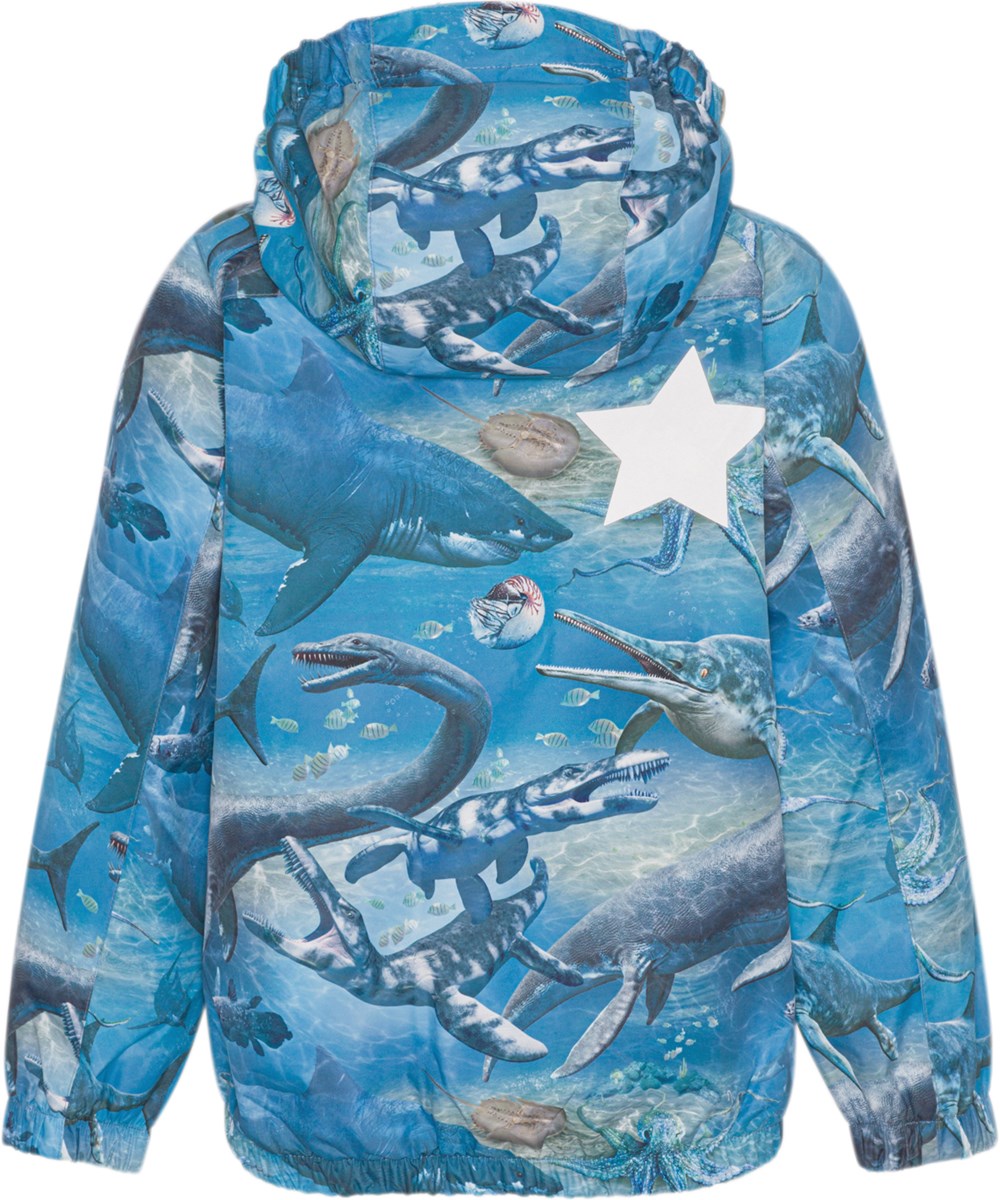 Waiton - Big Ancient Sea - Blå regnjakke med dyre print