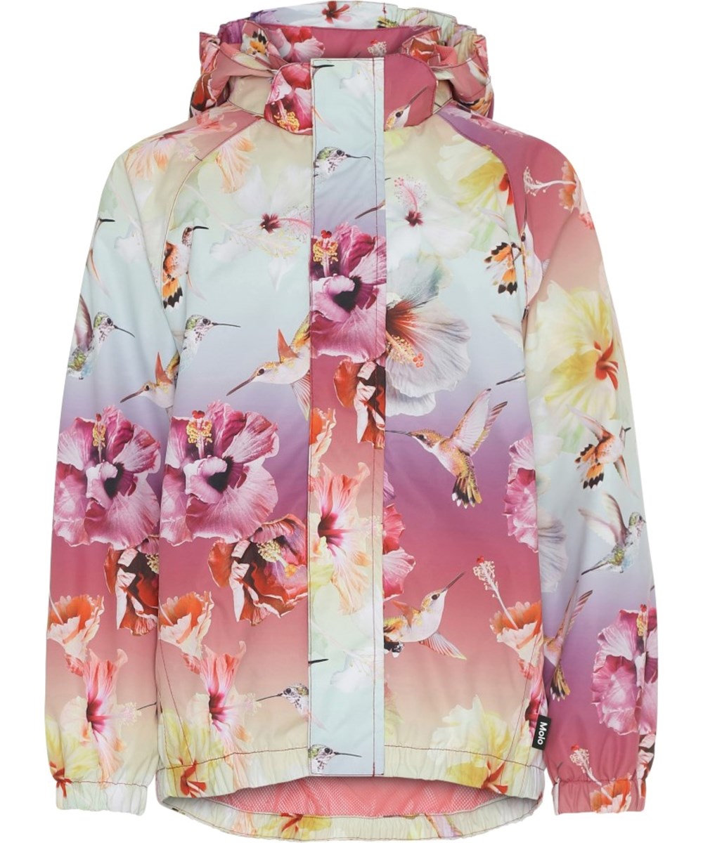 Waiton - Hibiscus Rainbow - Regnjakke med blomster print