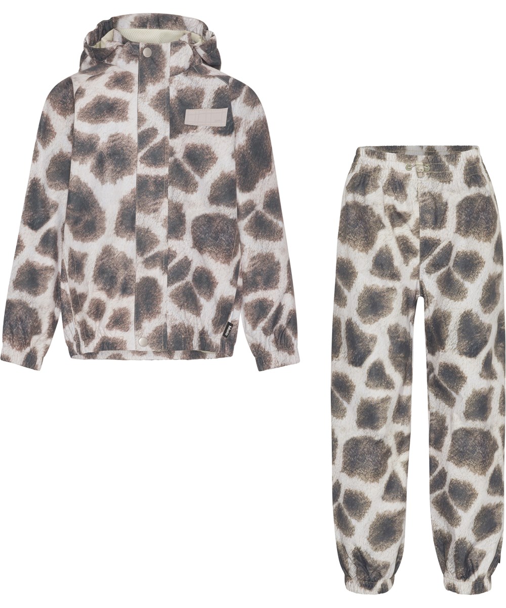 Whalley - Giraffe - Regntøjssæt med regbue print