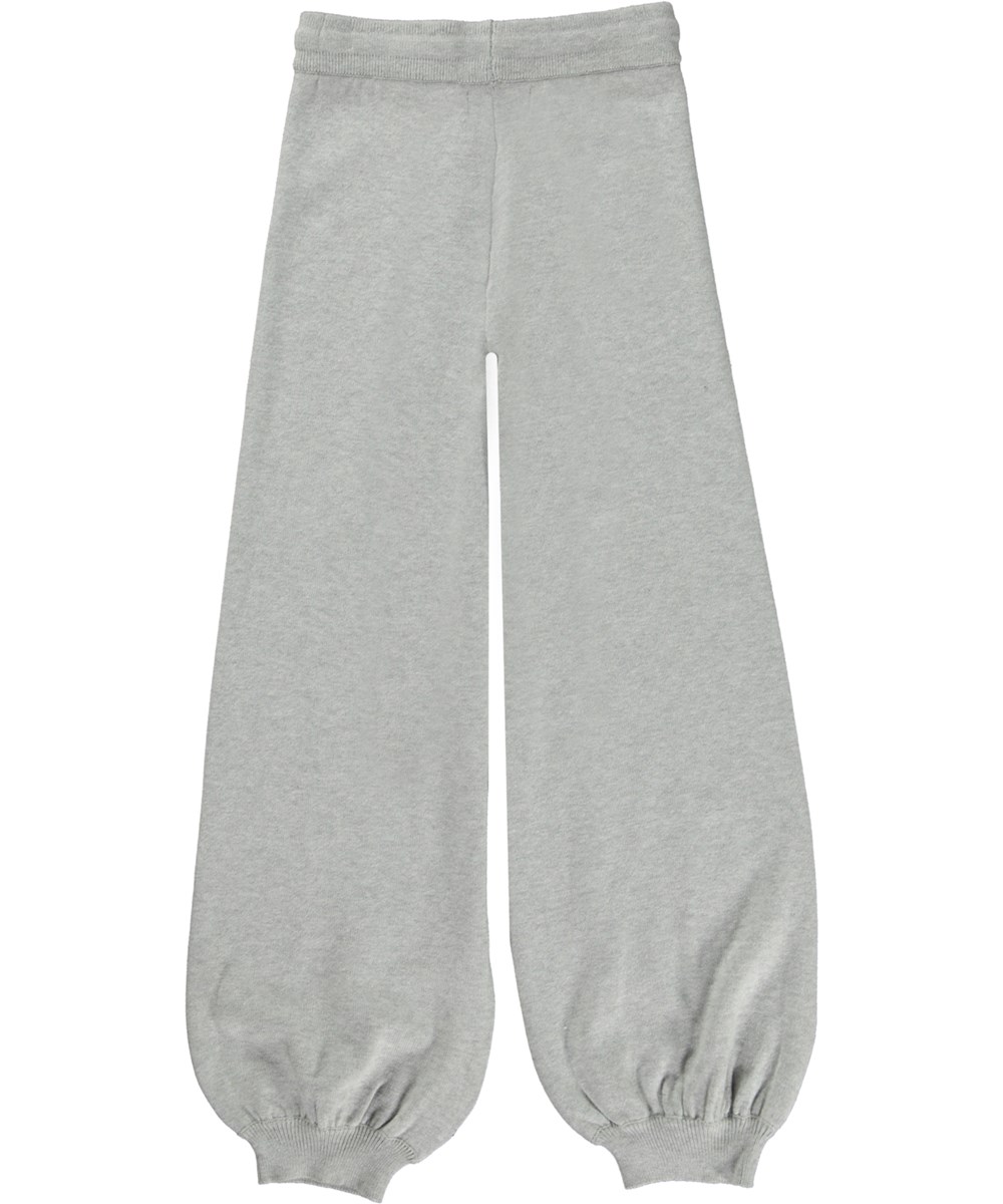 Abigale - Light Grey Melange - Lys gråmelange sweatpants i strik