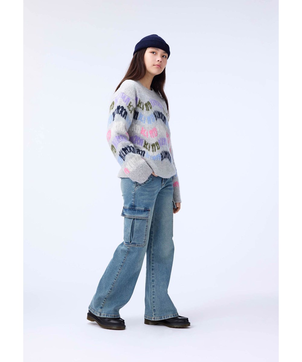 Addy - Vintage Denim - Blå denimbukser til børn lavet af økologisk bomuld