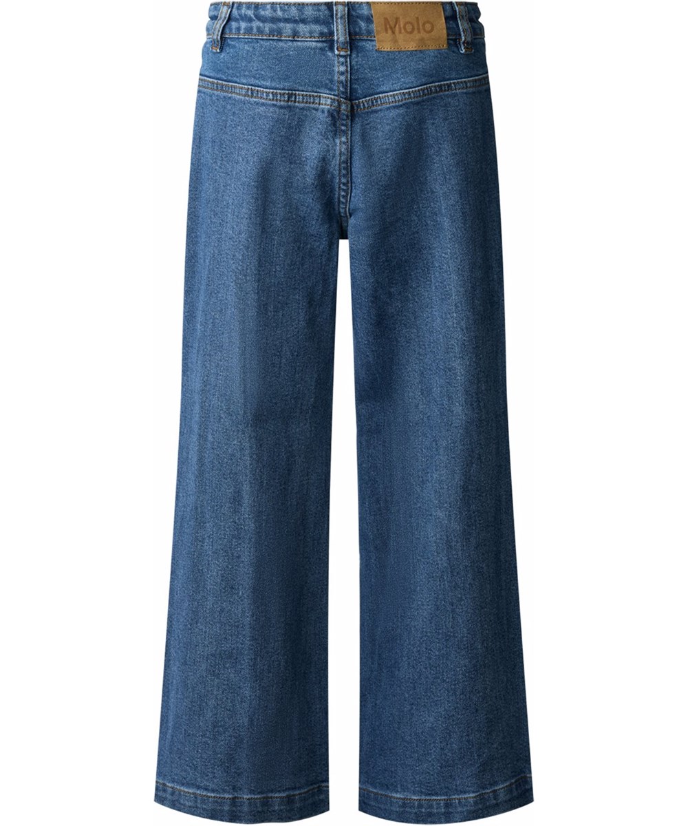 Adina - Washed Vintage - Denimblå 70''er jeans til børn i økologisk bomul