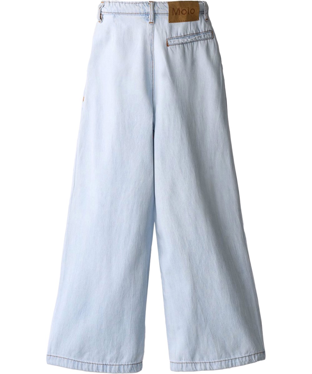 Aeisha - Bleached Drapy - Brede blå denimjeans til børn 