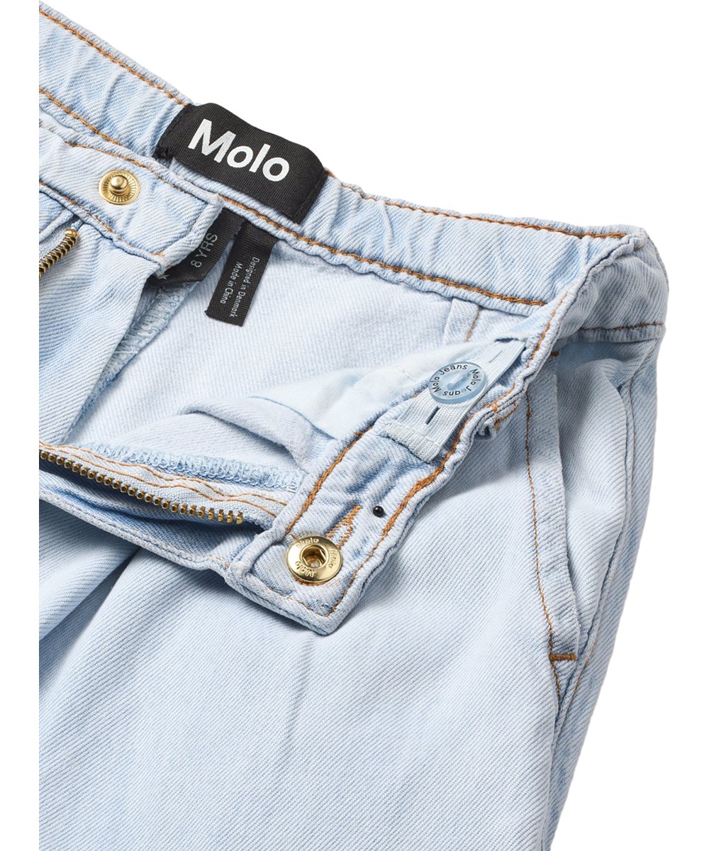 Aeisha - Bleached Drapy - Brede blå denimjeans til børn 