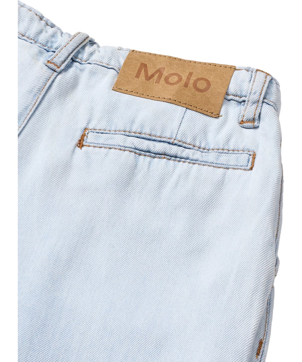 Aeisha - Bleached Drapy - Brede blå denimjeans til børn 