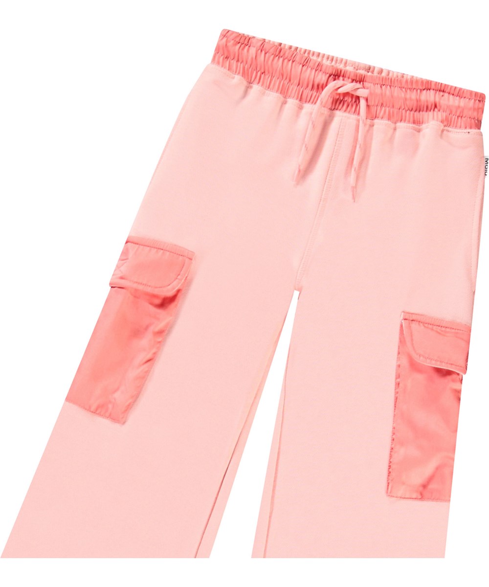 Akayla - Peach - Rosa bukser i økologisk bomuld til børn. 