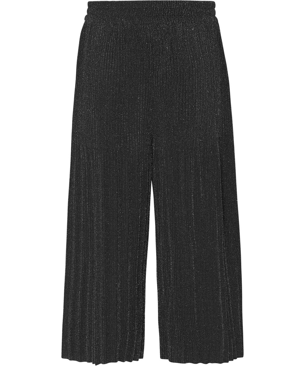 Aldora - Space Grey - Sorte culotte bukser med glimmer