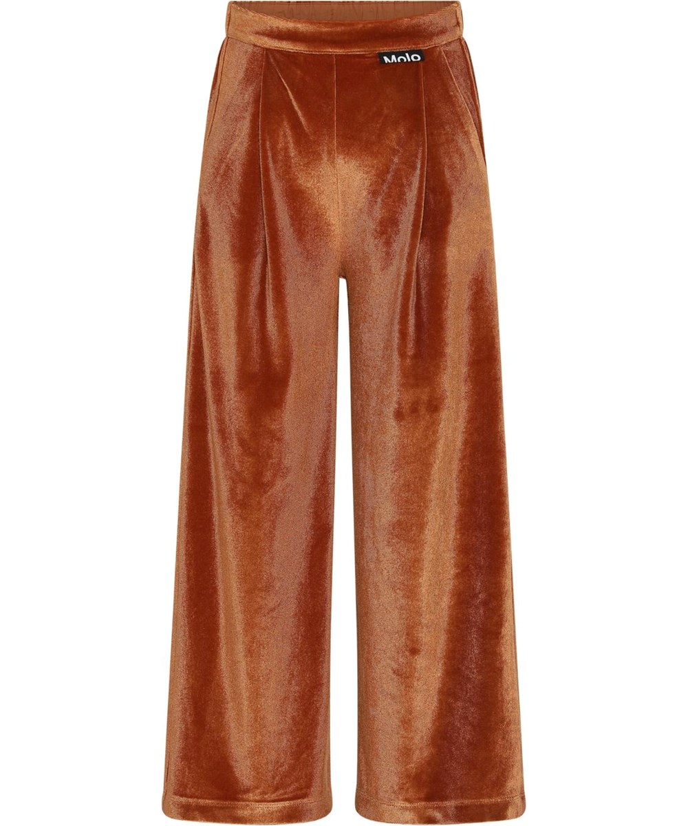 Alfa - Burnt Brick - Brune velour løse bukser
