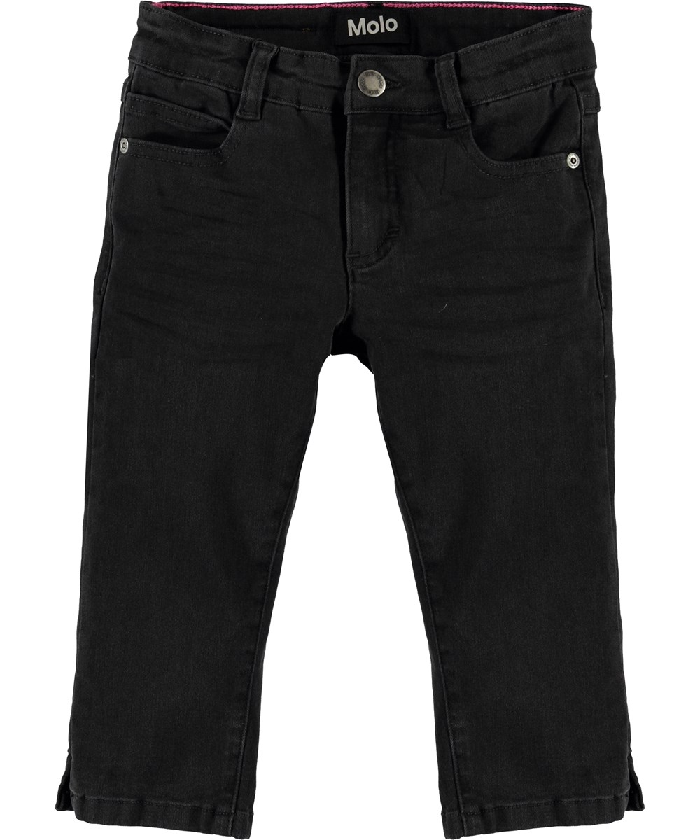 Alvina - Washed Black - Sorte korte denim bukser
