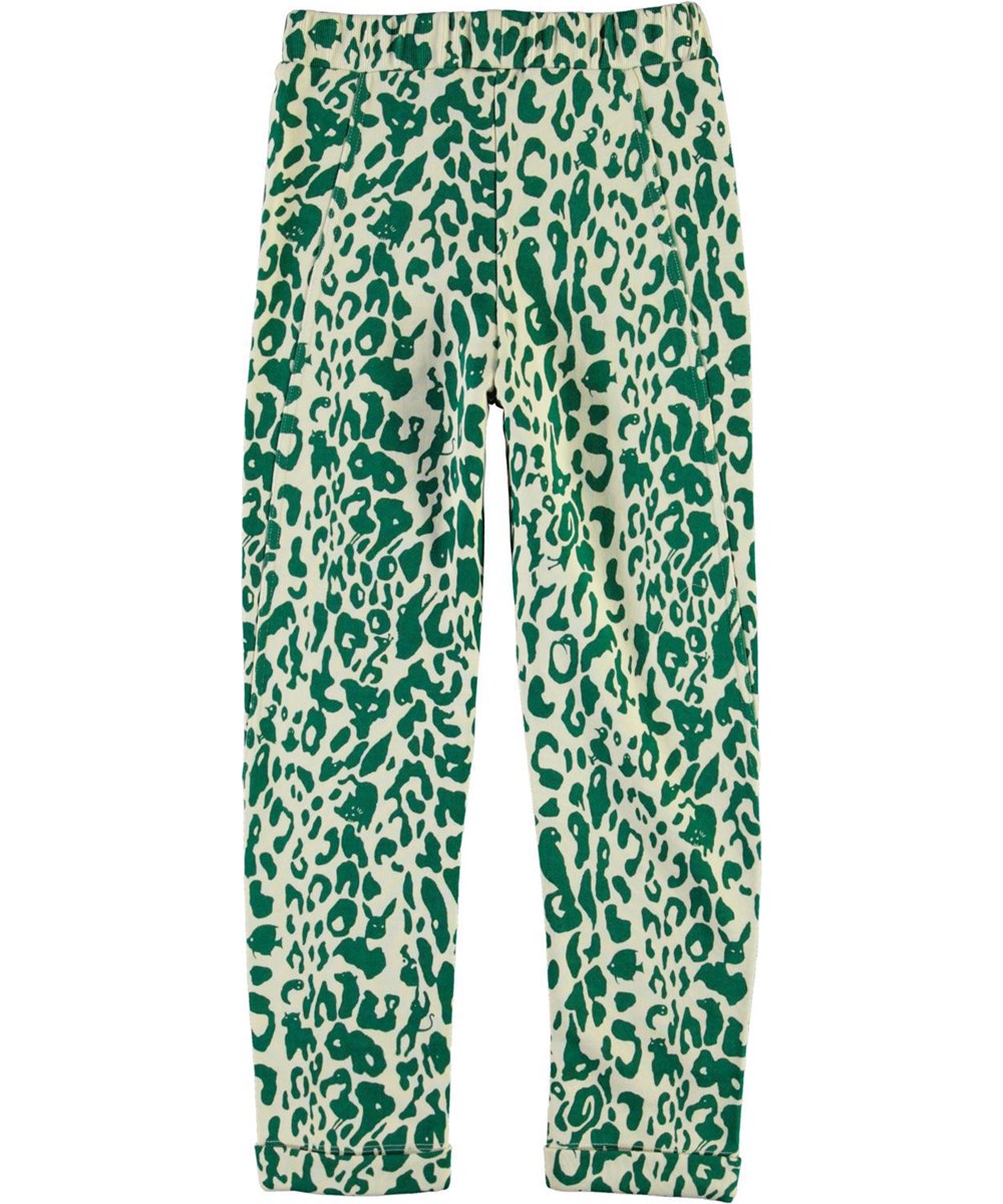 Alysie - Green Leopard - Sweatpants med grønt leopard mønster